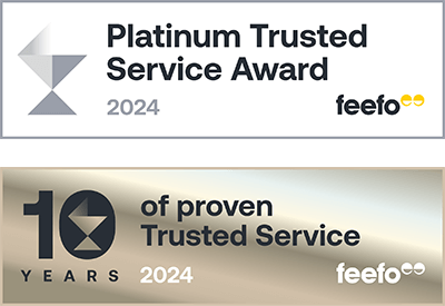 Feefo Awards: Platinum Trusted Service & 10 years of proven Trusted Service
