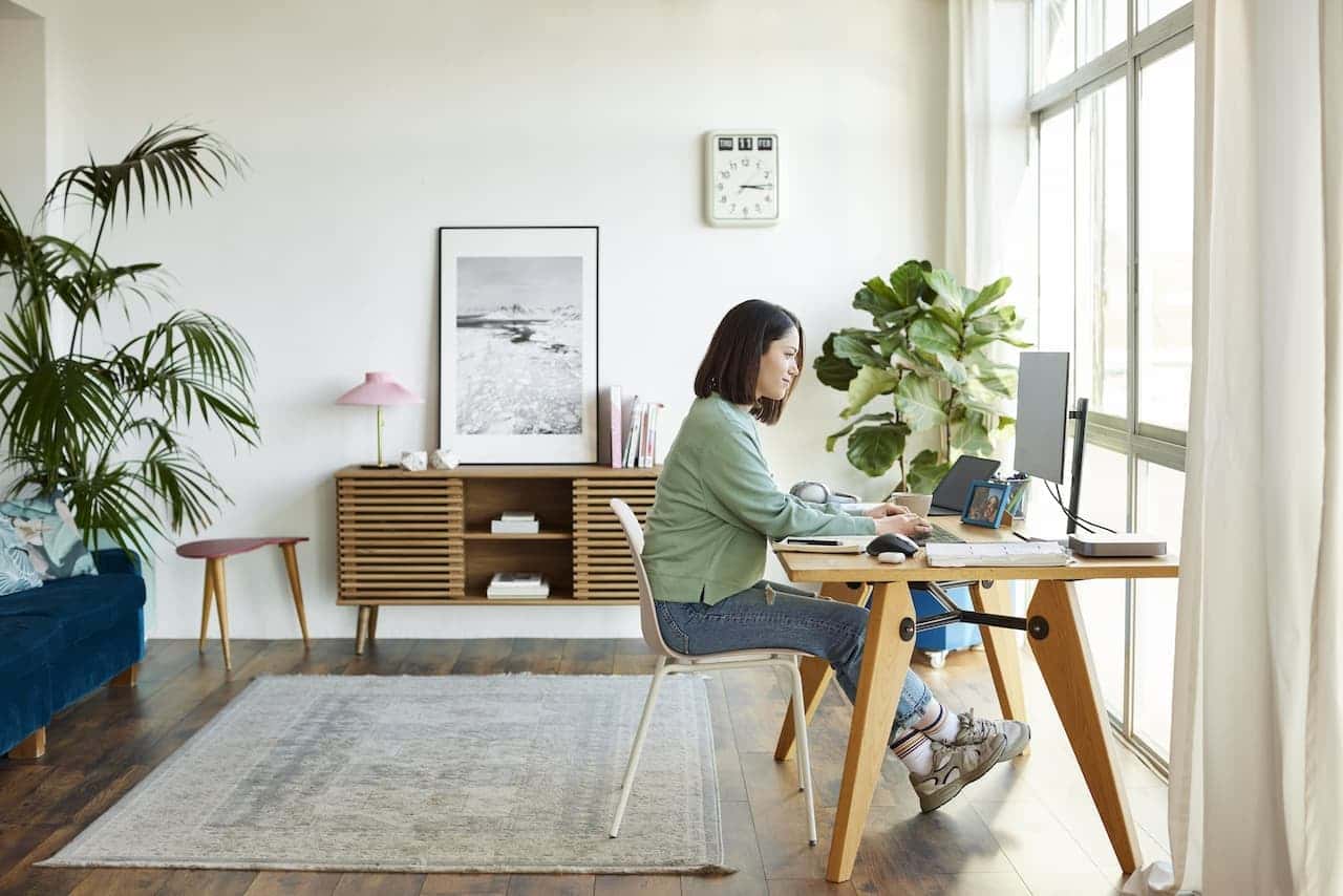 Business owner working from a home office