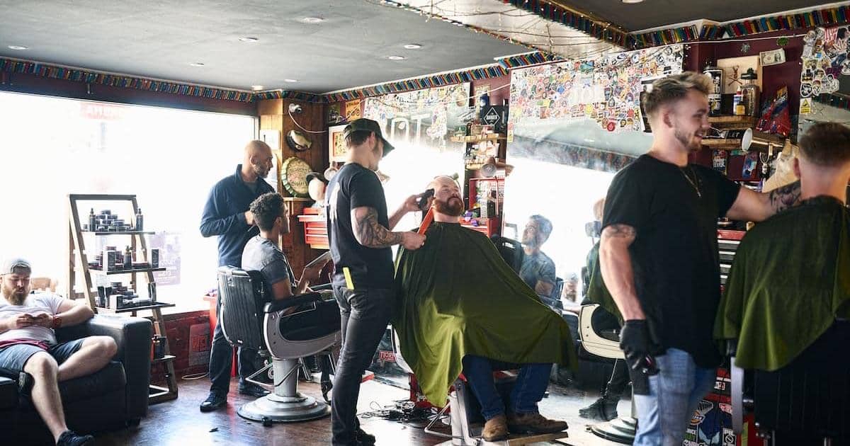 Busy barber shop