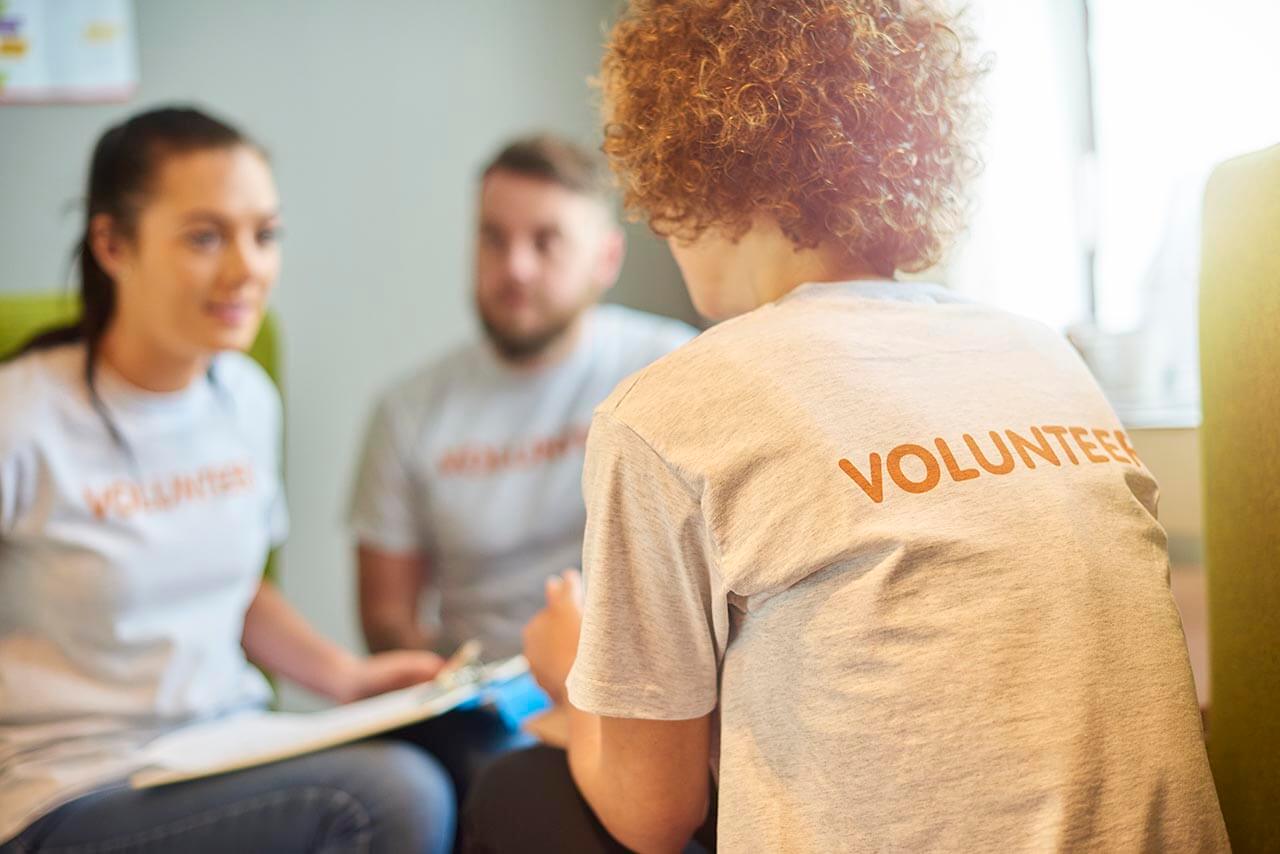 Charity volunteers in a meeting