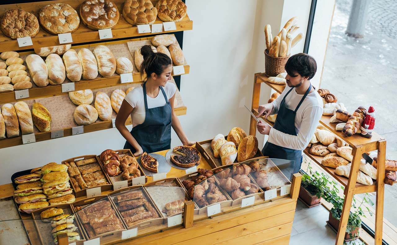 Shopkeeprs in a bakery